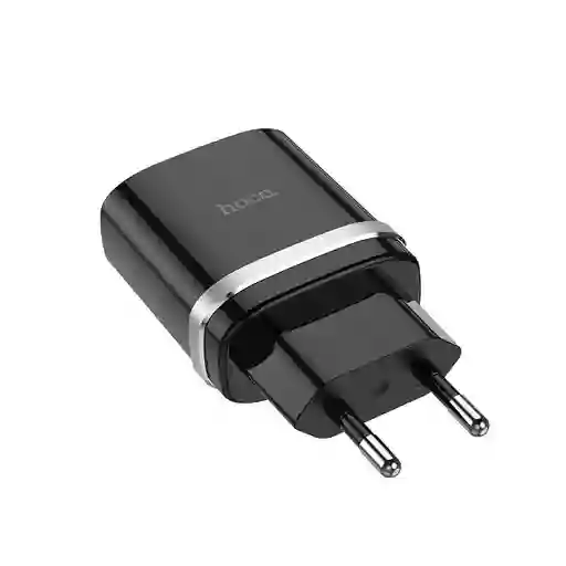 Cargador Hoco C12q Smart Qc3.0 Con Cable Tipo C Negro
