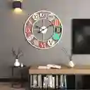 Reloj Mural Marco Blanco Números De Colores