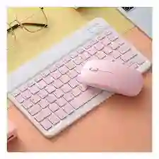 Combo Teclado + Mouse Bluetooh Contronics Rosa
