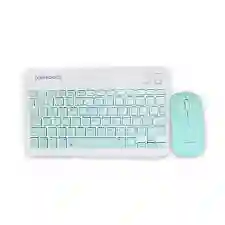 Combo Teclado + Mouse Bluetooh Contronics Celeste