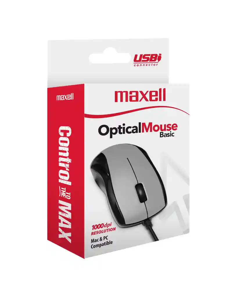Mouse Óptico Maxell Usb Mowr-101 1000dpi Gris