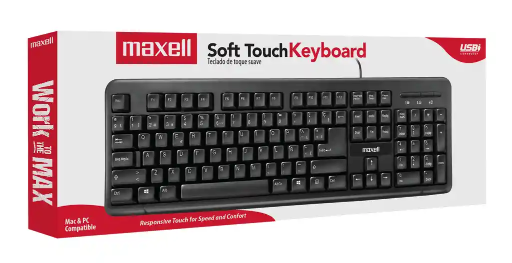 Teclado Básico Maxell Kb-90 Conector Usb Negro