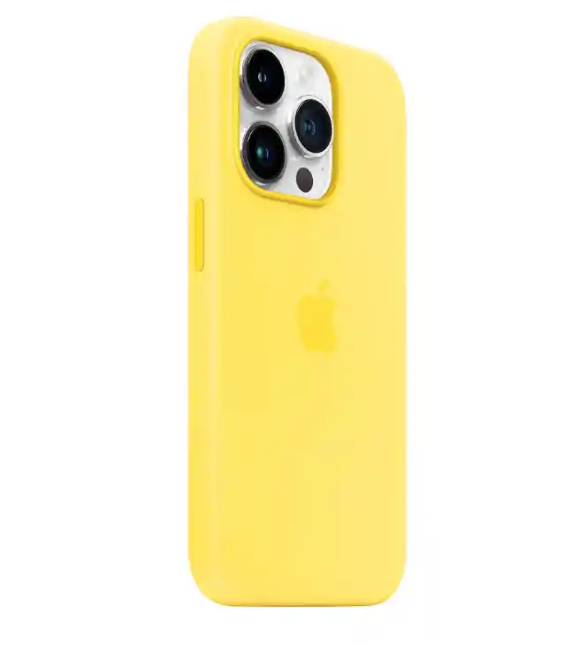 Carcasa Silicona Caja Iphone 14 Pro Amarillo