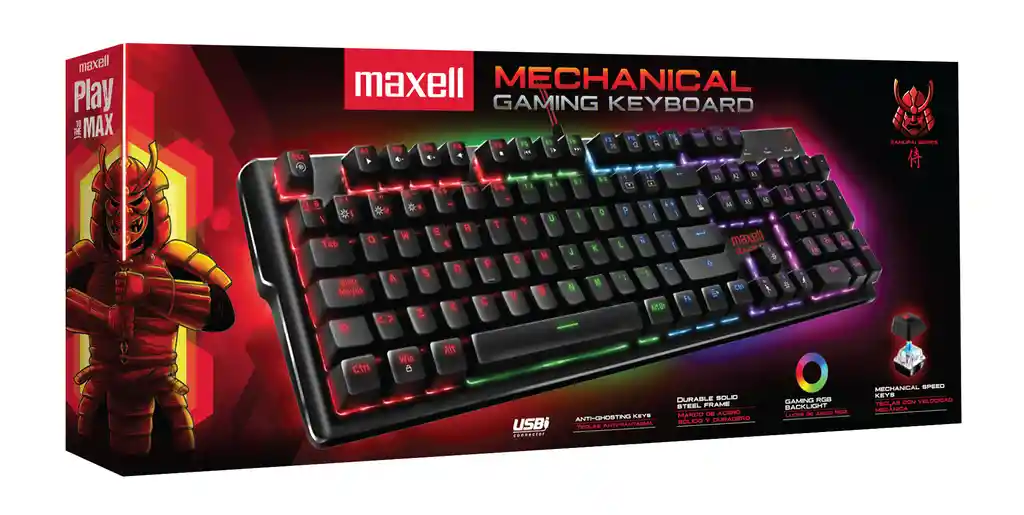 Teclado Gamer Maxell Mecánico Iluminado Rgb