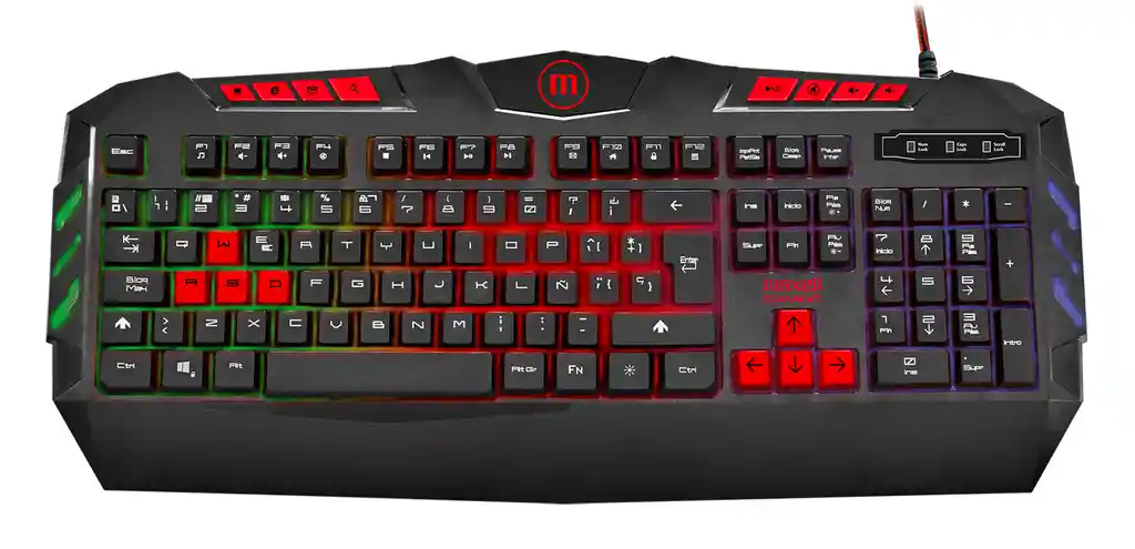 Teclado Gamer Maxell Kb-1200 Iluminado Rgb Usb Samurai