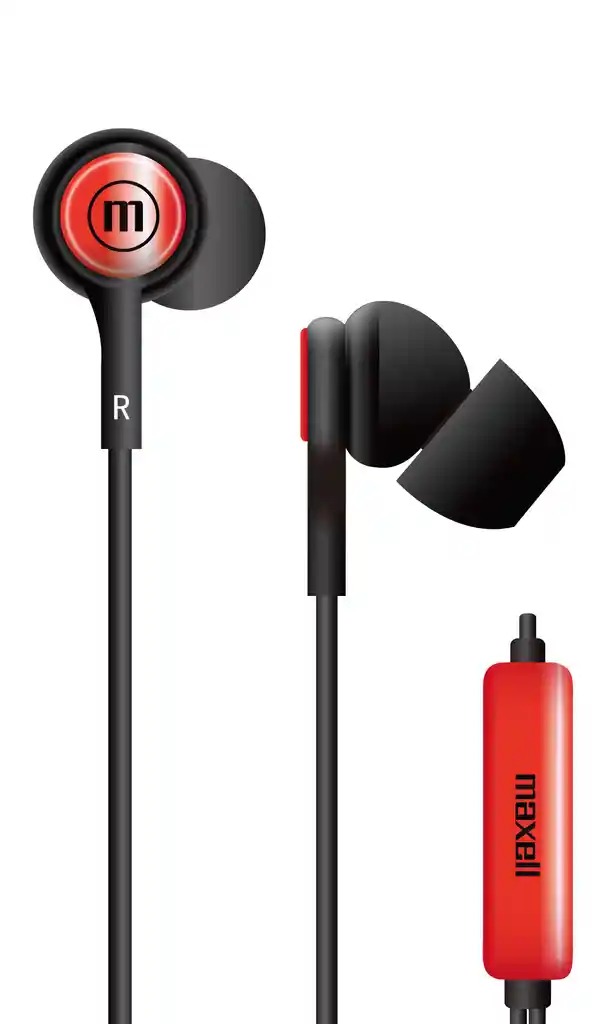 Audífonos Maxell In-tips Con Micrófono In Ear Rojo