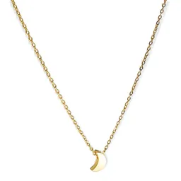 Cadena Colgante Luna Minimalista Chapada En Oro 18k