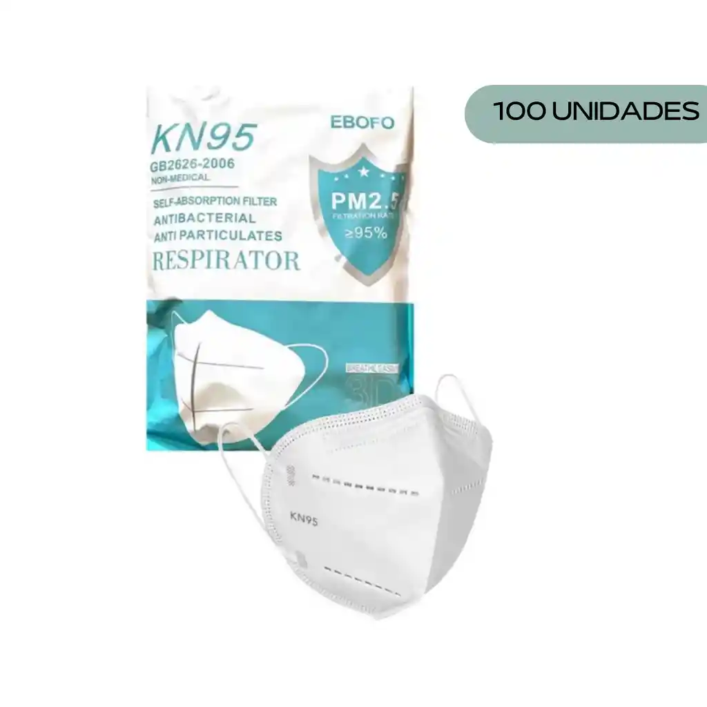 Mascarilla Kn95 Certificadas 100 Unidades Blancas
