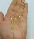 Pendientes Tipo Cascada Largos Bañados En Oro 14kl