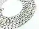 Cadena De Eslabones Plateada Estilo Cubana Grumet 5mm 50cm Largo