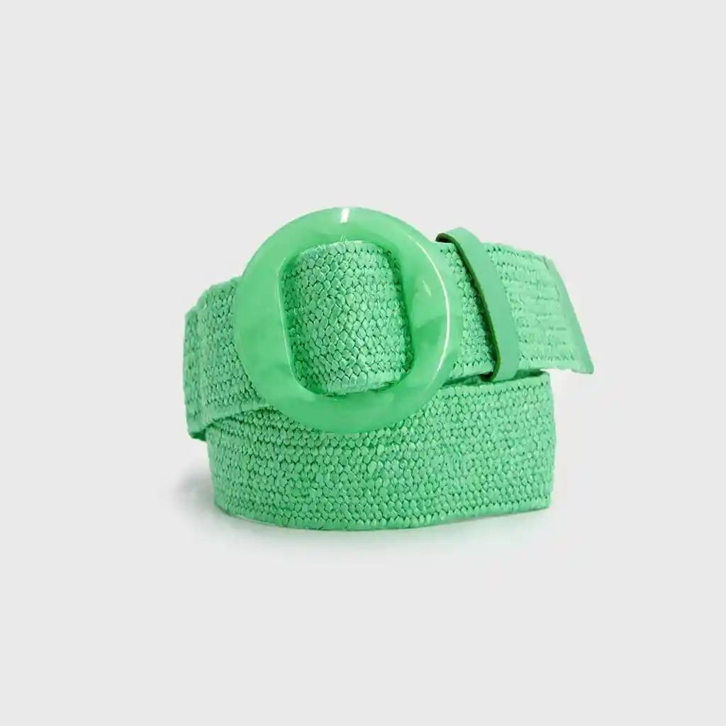 Cinturon De Mujer Elasticado Rafia Hebilla Basica