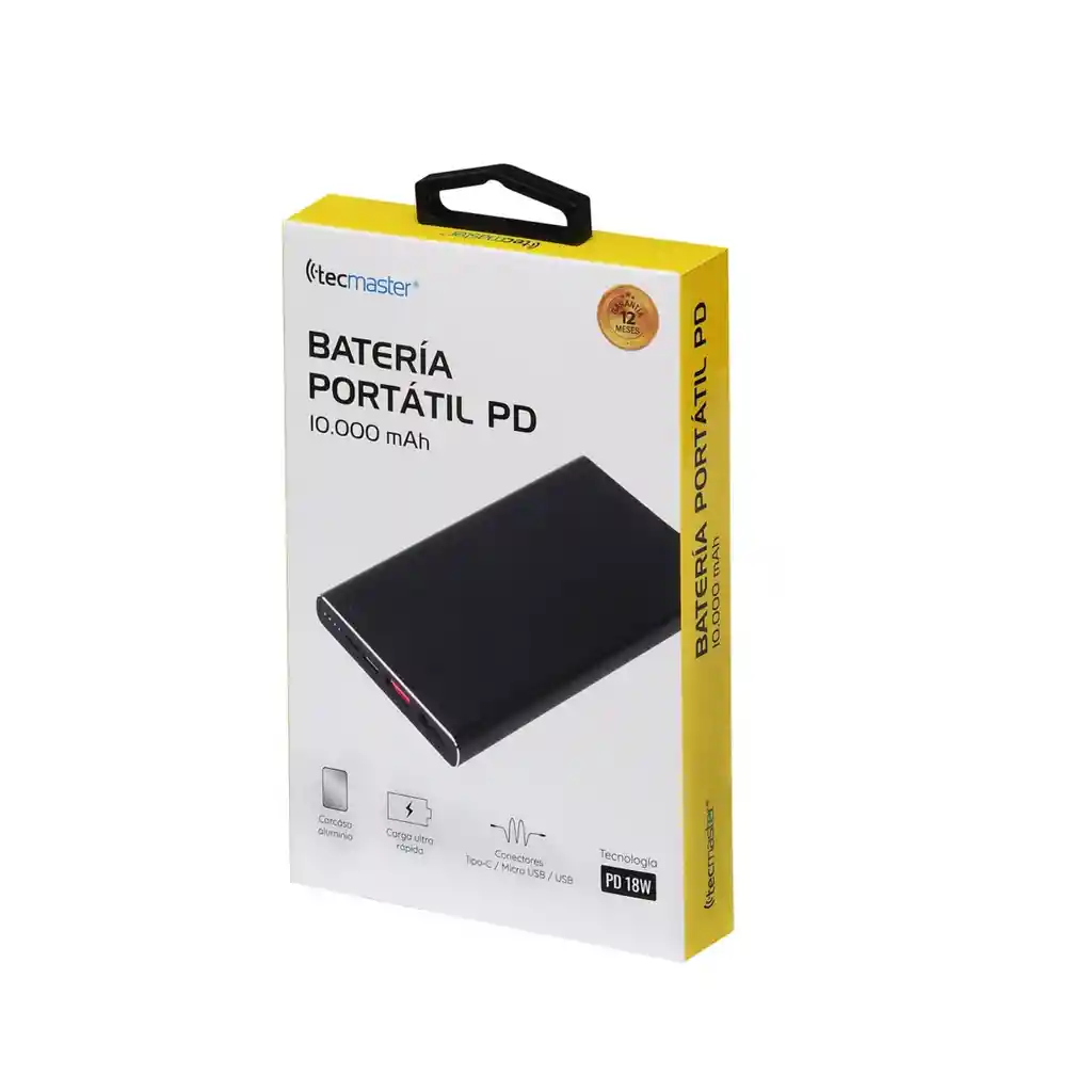 Bateria Powerbank 2 Usb A + 1 Usb-c 10.000mah