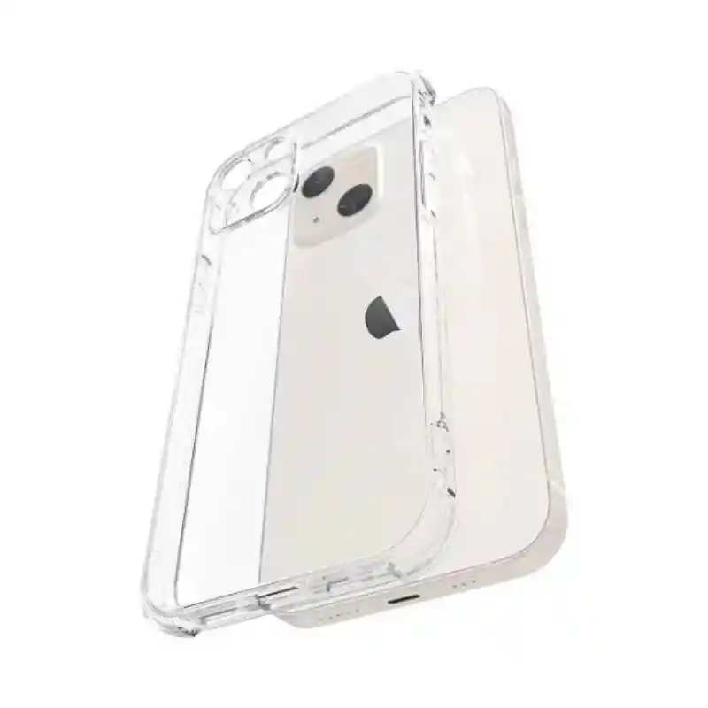 Carcasa Transparente Iphone 14 Pro Con Esquinas Reforzadas + Lamina De Vidrio Ceramicada