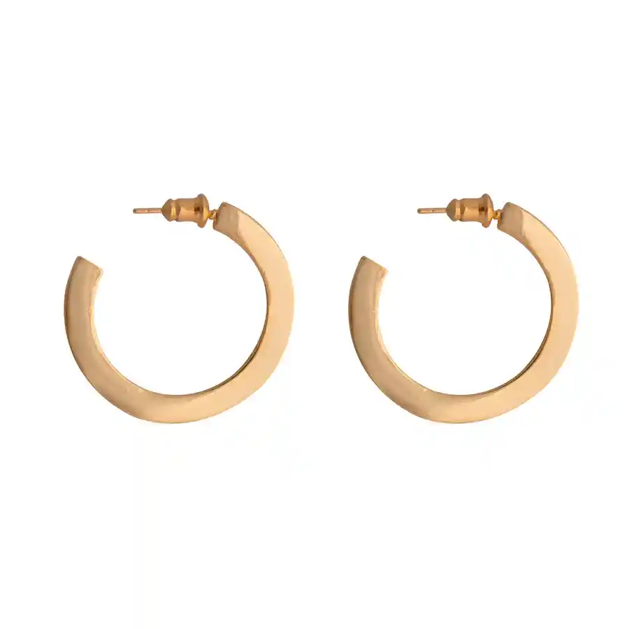 Argollas Aila 30mm Bañadas En Oro