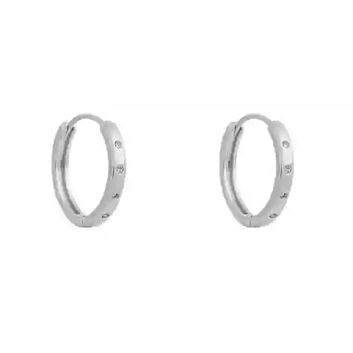 Argollas Kara 20mm Bañadas En Oro Blanco