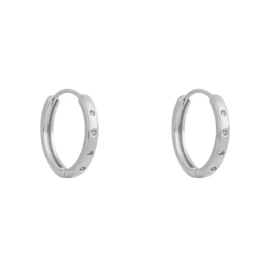 Argollas Kara 20mm Bañadas En Oro Blanco