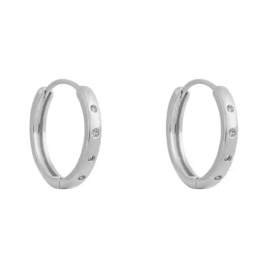 Argollas Kara 25mm Bañadas En Oro Blanco