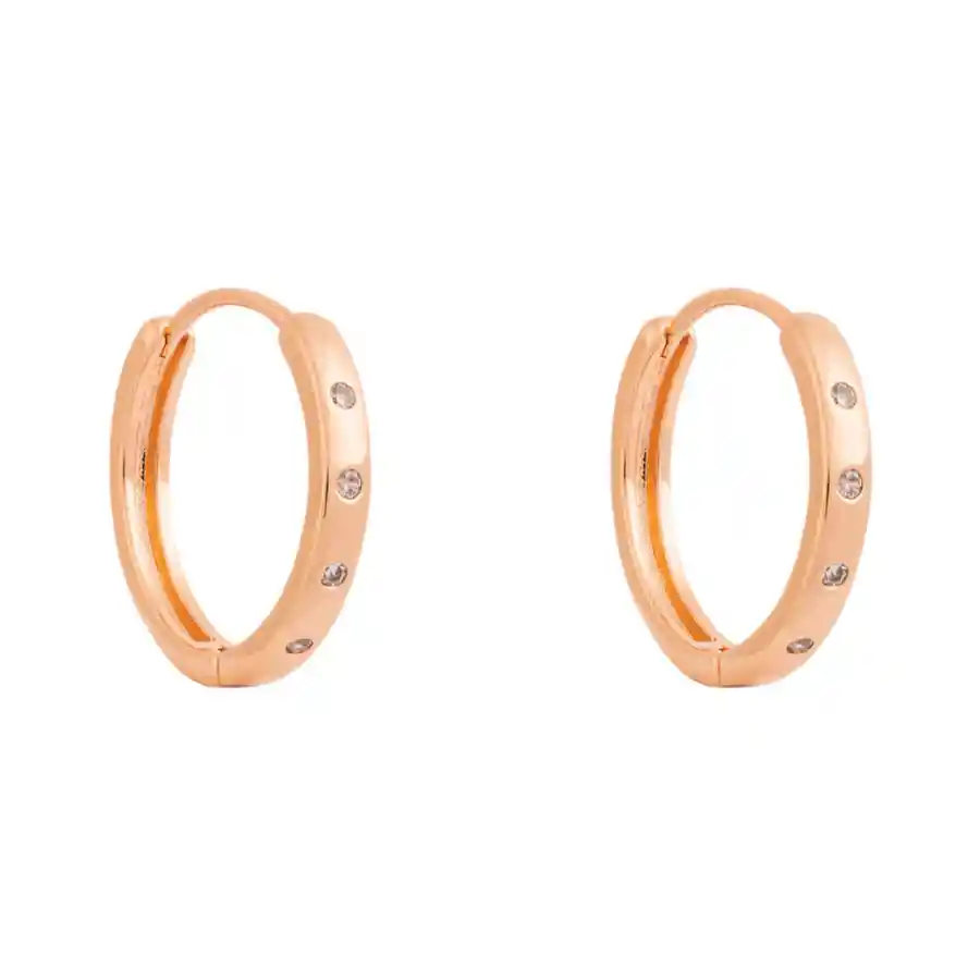 Argollas Kara 25mm Bañadas En Oro Rosado