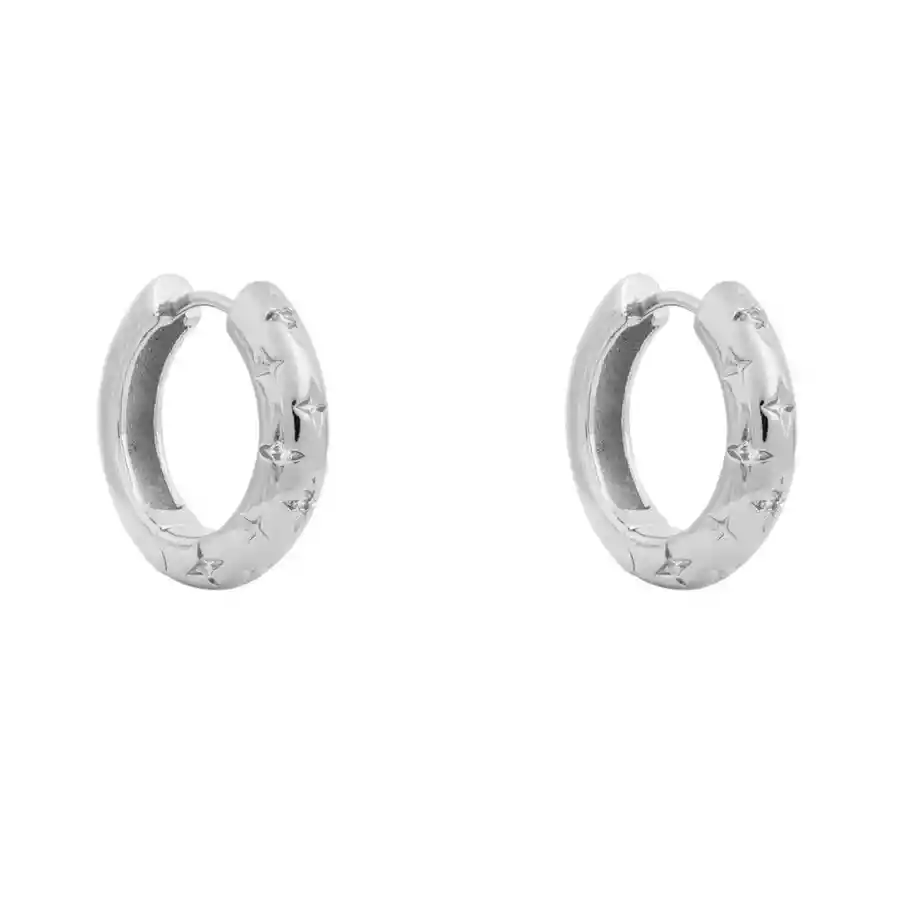 Argollas Lina 20mm Bañadas En Oro Blanco