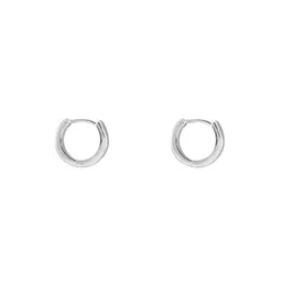 Argollas Lisas 10mm Bañadas En Oro Blanco