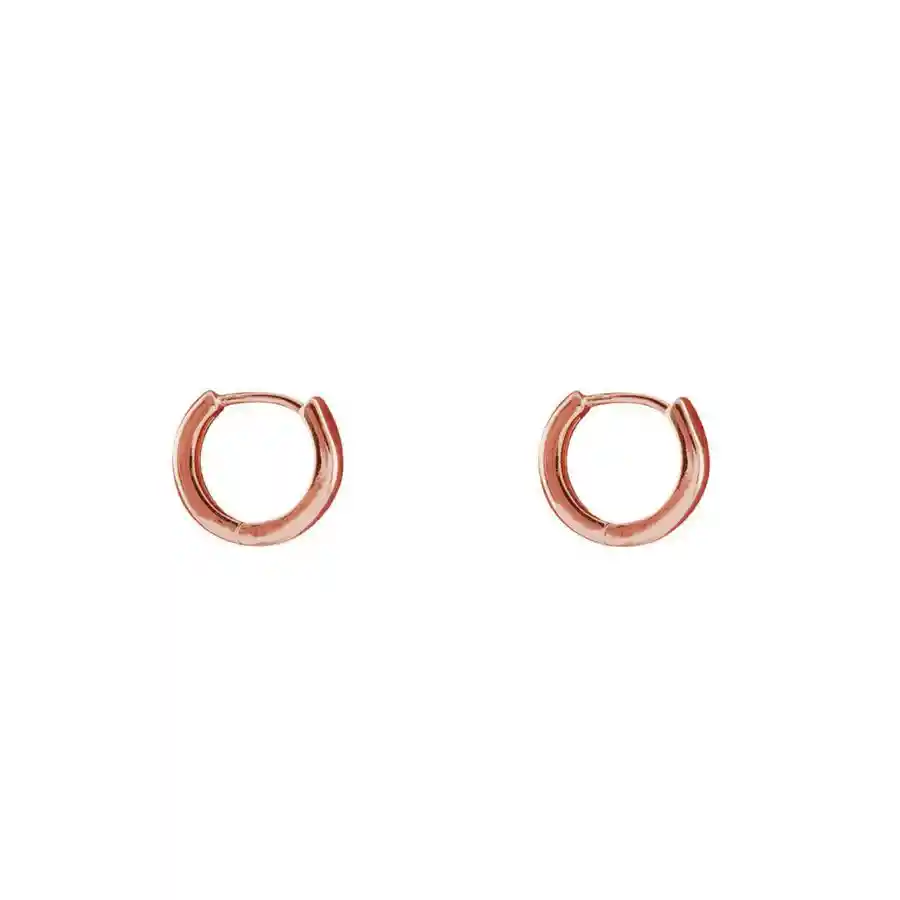 Argollas Lisas 10mm Bañadas En Oro Rosado
