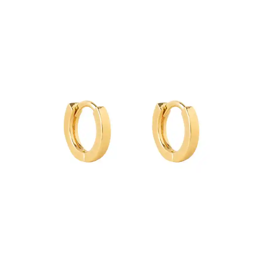 Argollas Lisas 12mm Bañadas En Oro