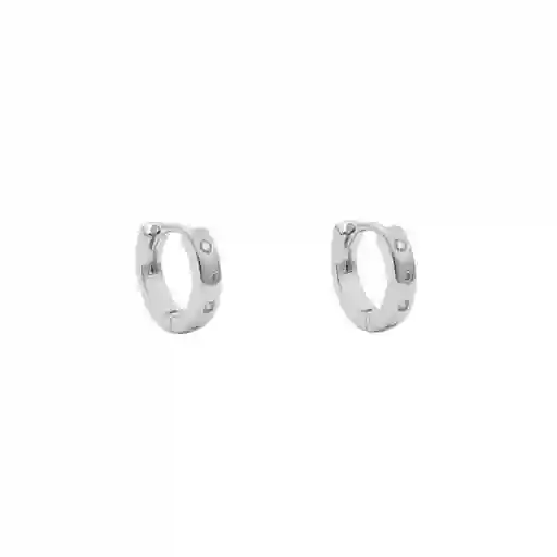 Argollas Kara 12mm Bañadas En Oro Blanco