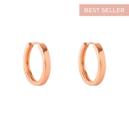 Argollas Lisas 20mm Bañadas En Oro Rosado