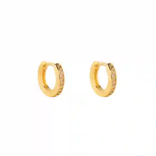 Argollas Lisas Circones Bañadas En Oro 12mm