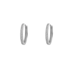 Argollas Lisas Circones Bañadas En Oro Blanco 18mm