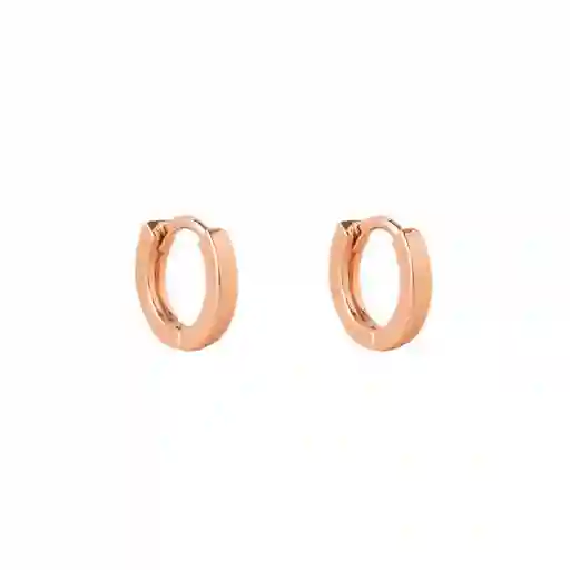 Argollas Lisas 12mm Bañadas En Oro Rosado