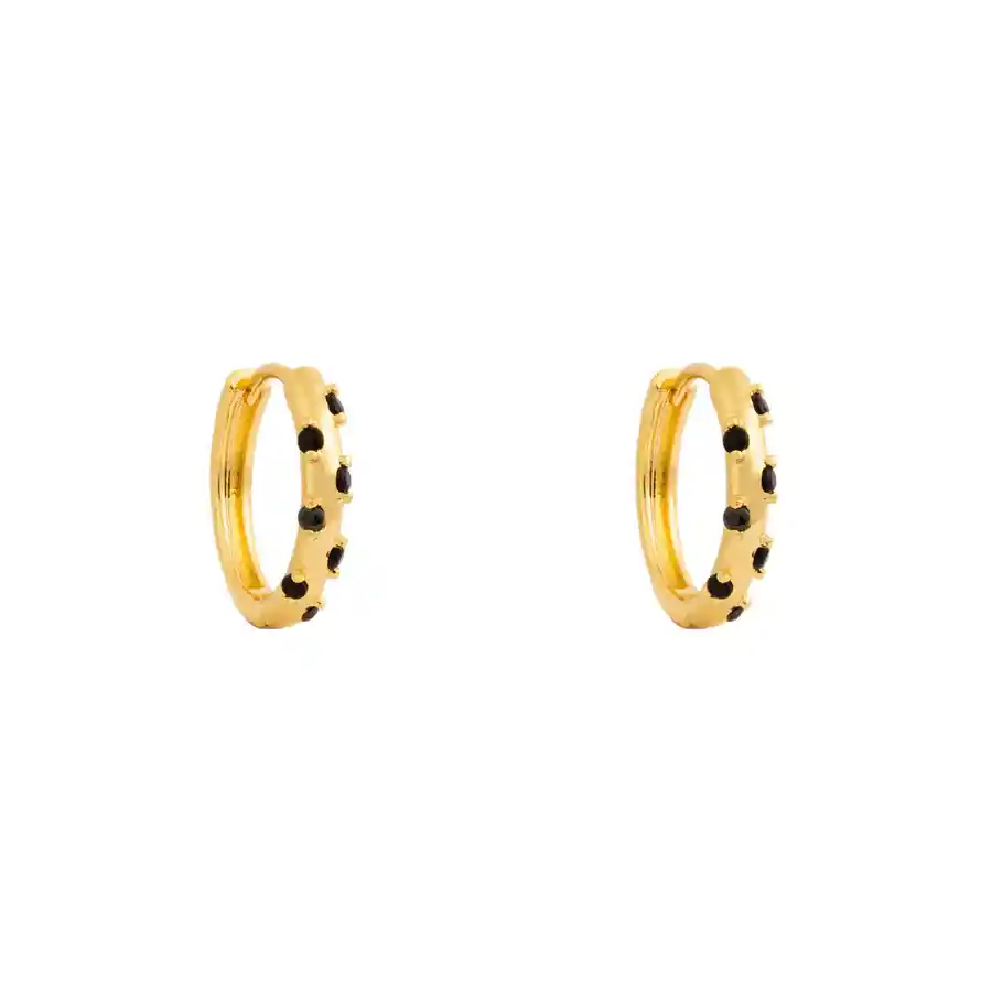 Argollas Sintra Black Bañadas En Oro