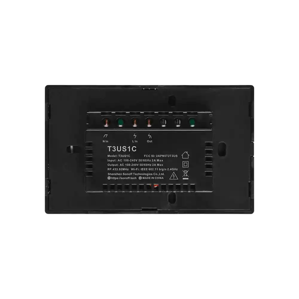 Interruptor Wifi De Pared Sonoff De 1 Canal + Rf Color Negro