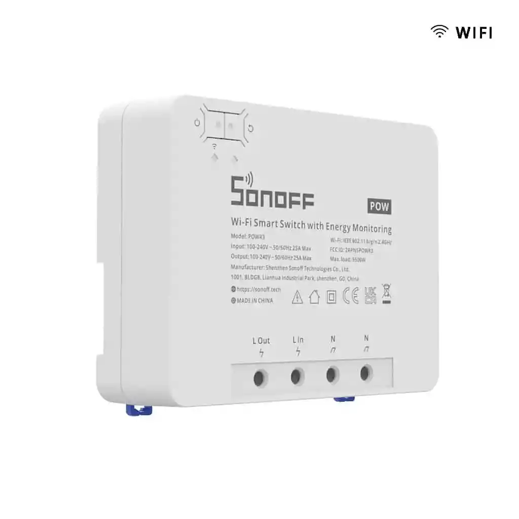 Interruptor Wifi Con Medición De Energía Sonoff Powr3 De 25a