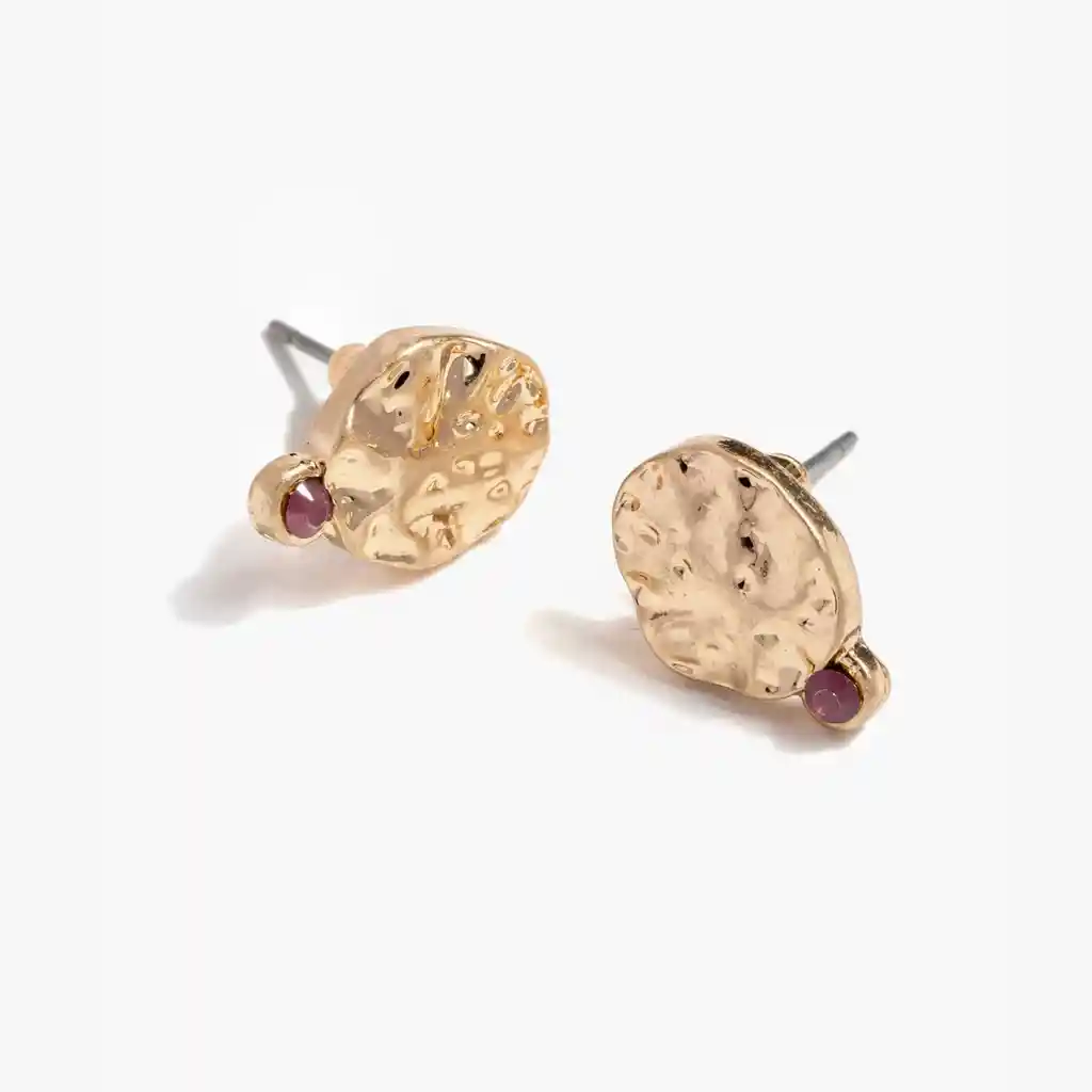 Aros Mujer Machacados Dorado