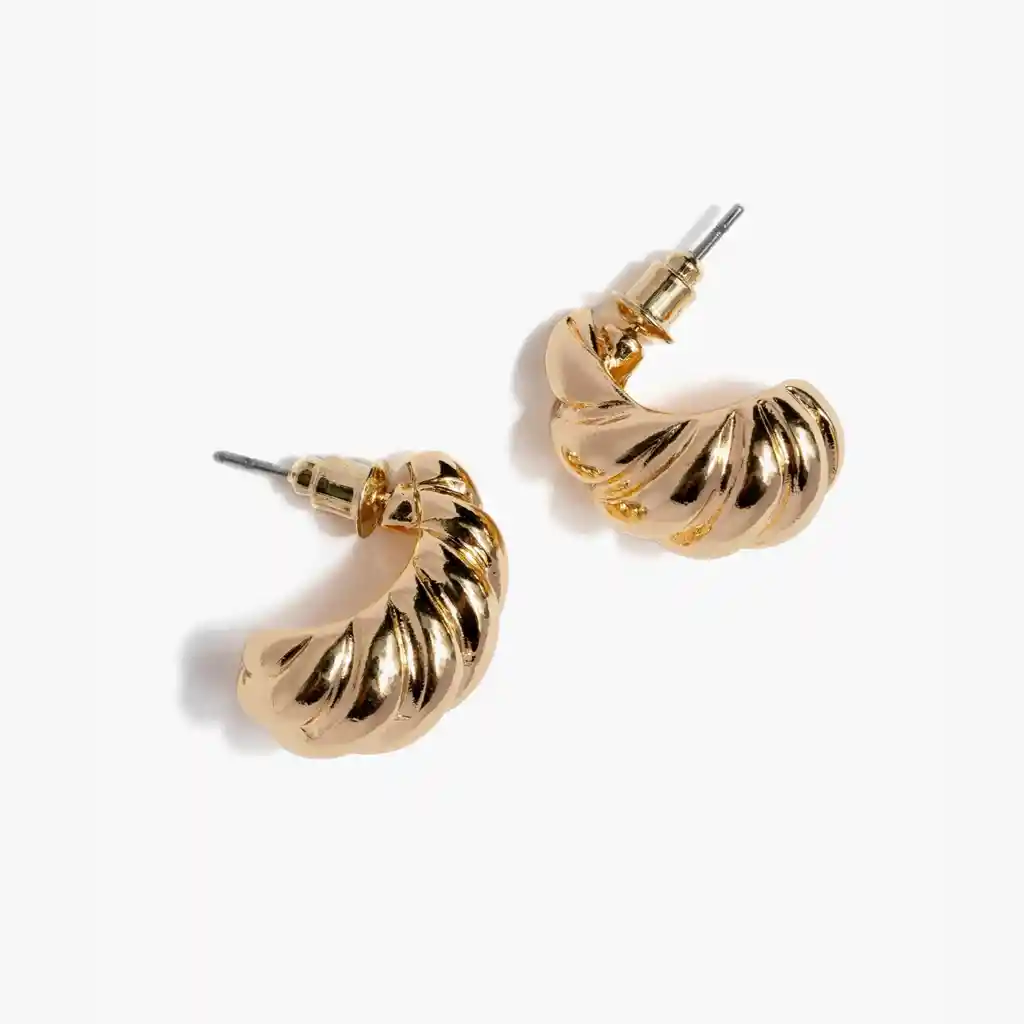 Aros Mujer Croissant Dorado