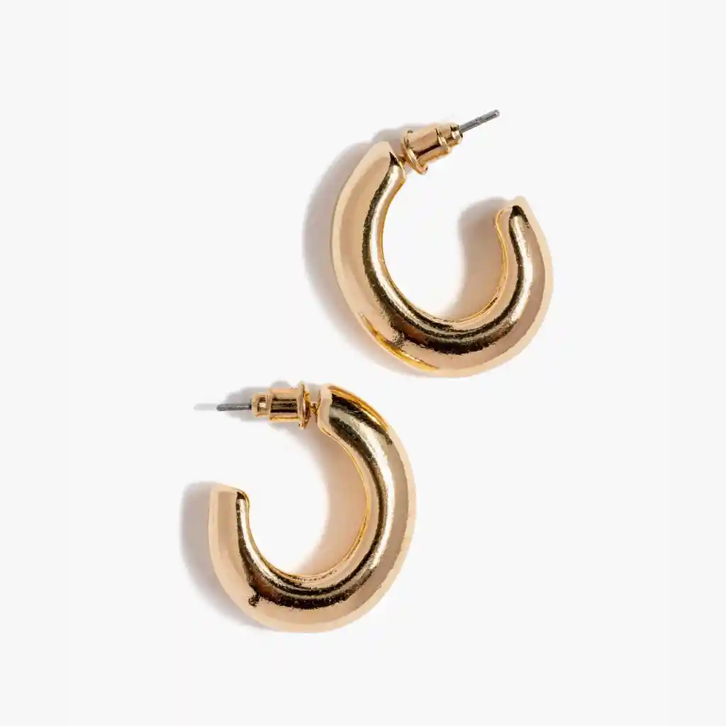 Aros Mujer Argollas Gruesas Dorado