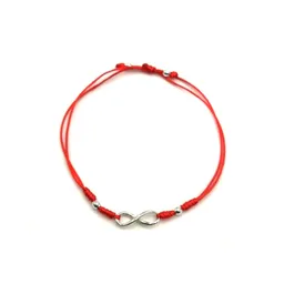 Pulsera Cordón Rojo Fino Infinito Plata Fina 925