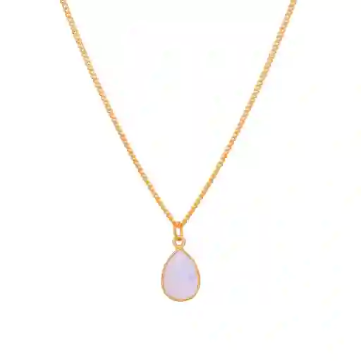 Collar Vera Piedra Luna Bañado En Oro