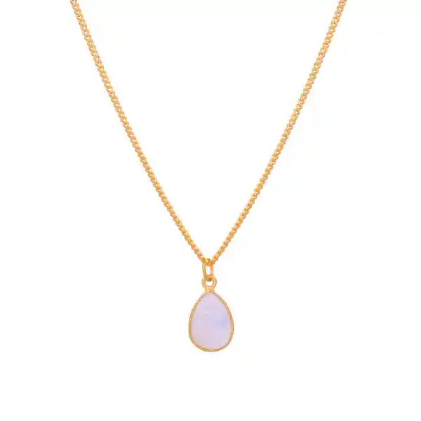 Collar Vera Piedra Luna Bañado En Oro