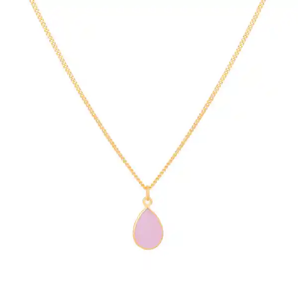 Collar Vera Cuarzo Rosado Bañado En Oro