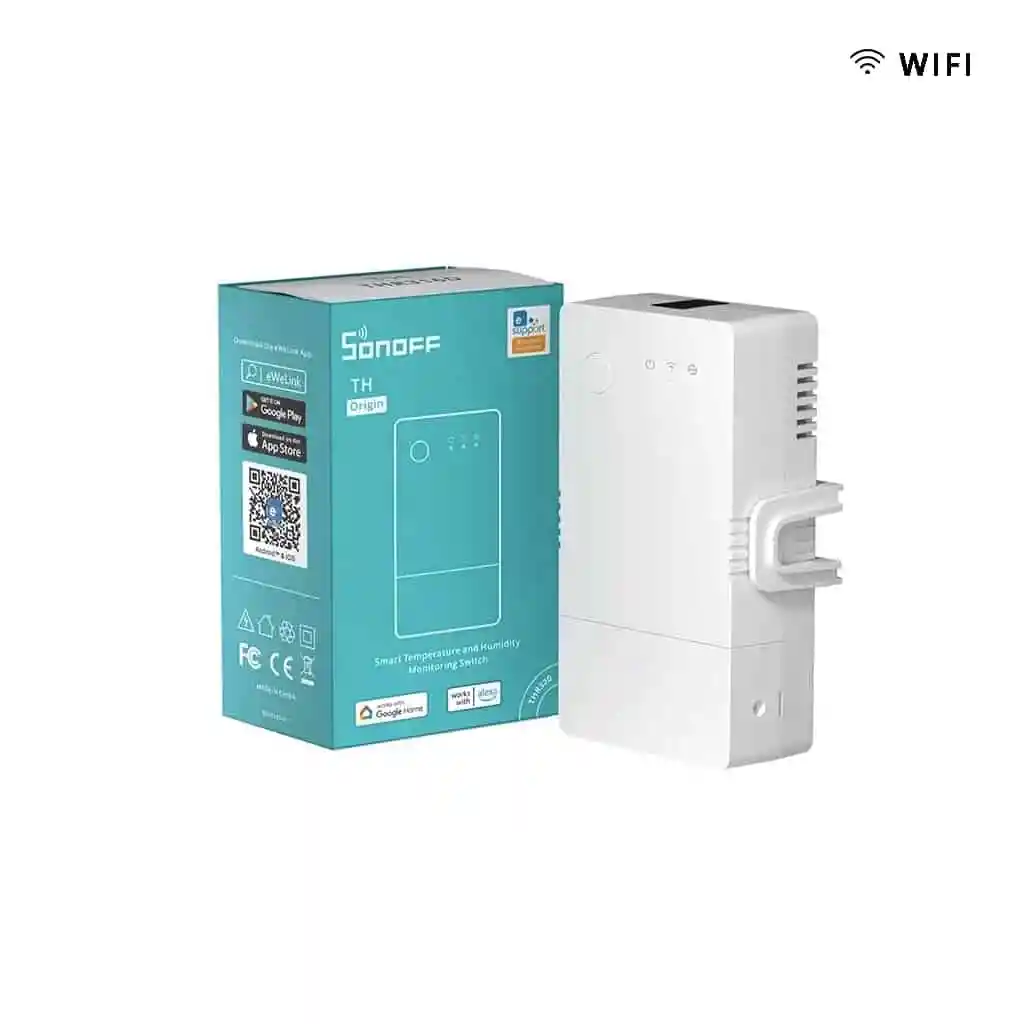 Interruptor Wifi Sonoff Th Origin 16a – Monitoreo De Temperatura Y Humedad