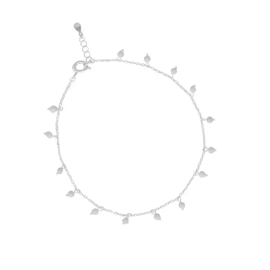 Tobillera Ina White Plata