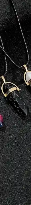 Collar De Cuarzo De Pilar Hexagonal, Collar De Cristal Negro Marmolado, Cadena De Cuero Negro Genuino, Gargantilla De Piedra Natural