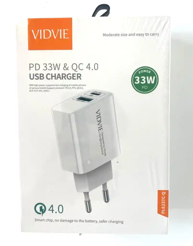 Vidvie Cargador Iphone Usb Ple237c-q Tc-ip