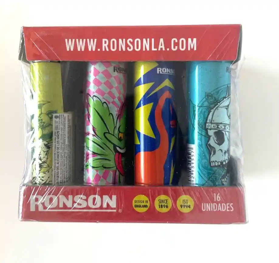 Ronson Encendedor Redondo Recargable Round Diseño Aleatorio