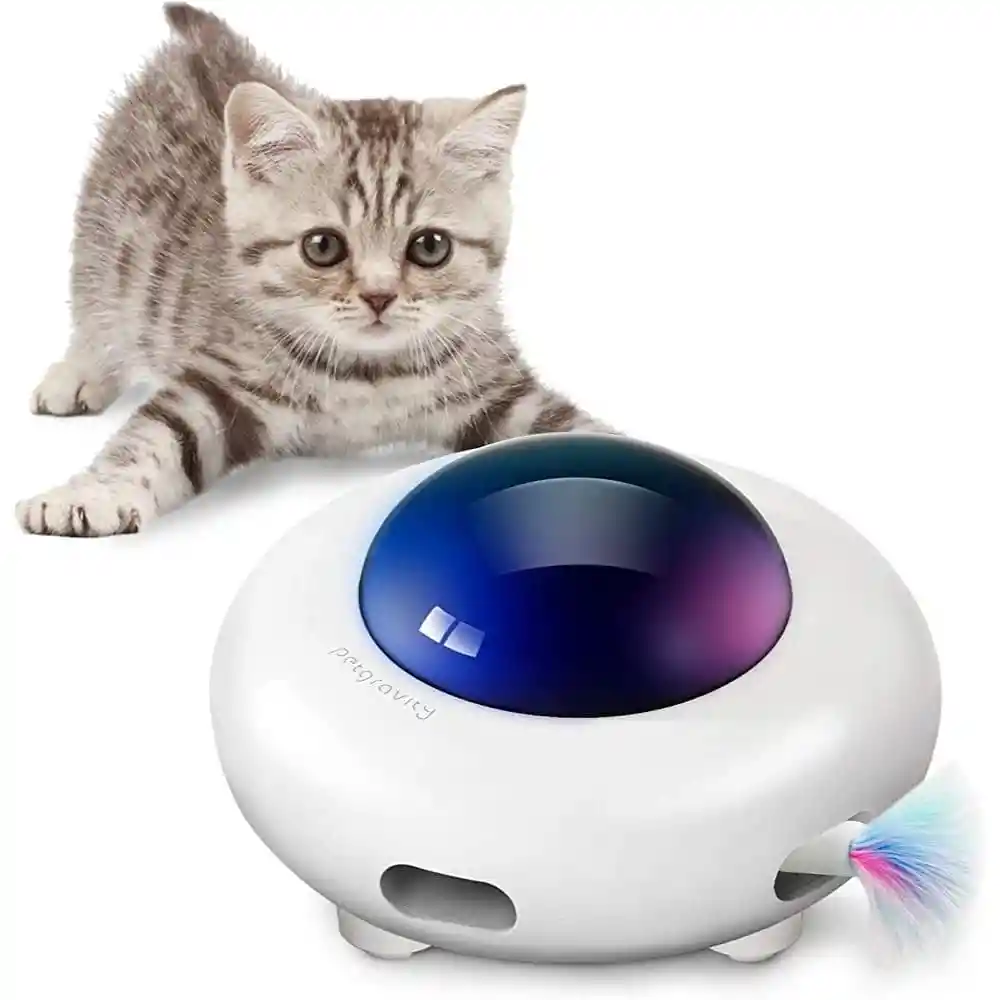 Juguete Electrónico Ufo Para Gatos Con Luz Led