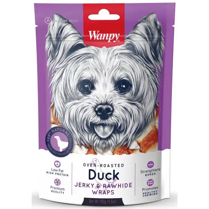 Wanpy Snack, Soft Duck Jerky Strips (100 Gr)