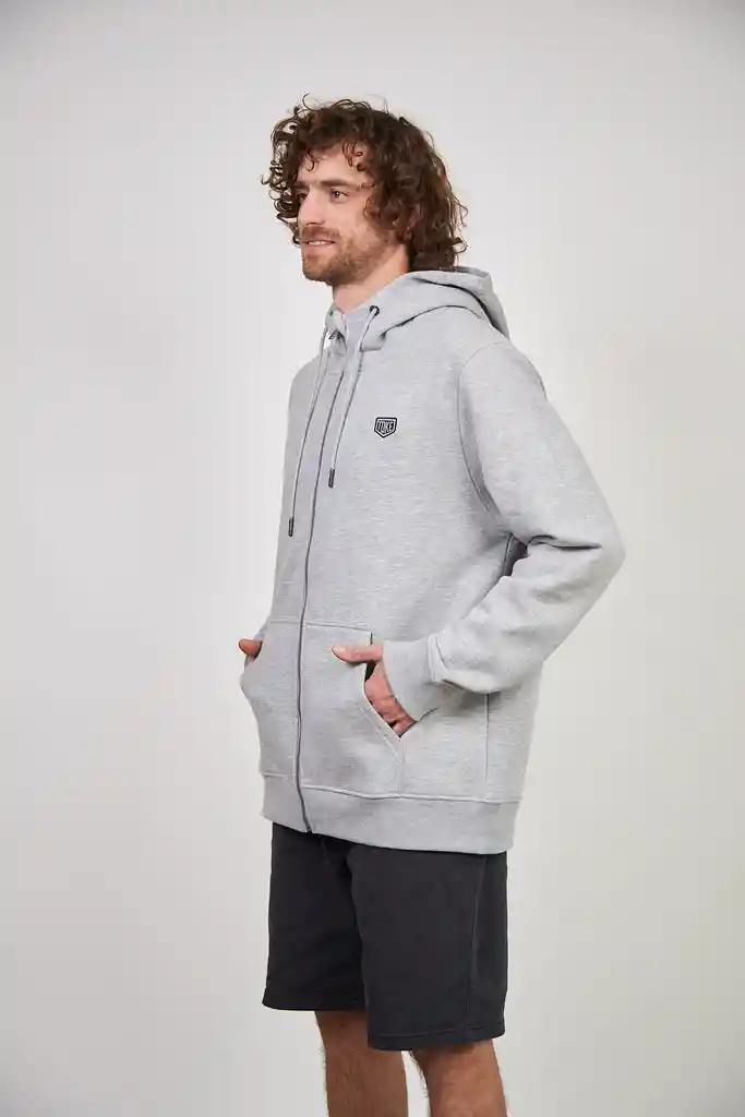 Poleron Full Zipper Toke Gris Xxl