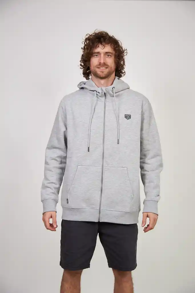 Poleron Full Zipper Toke Gris Xxl